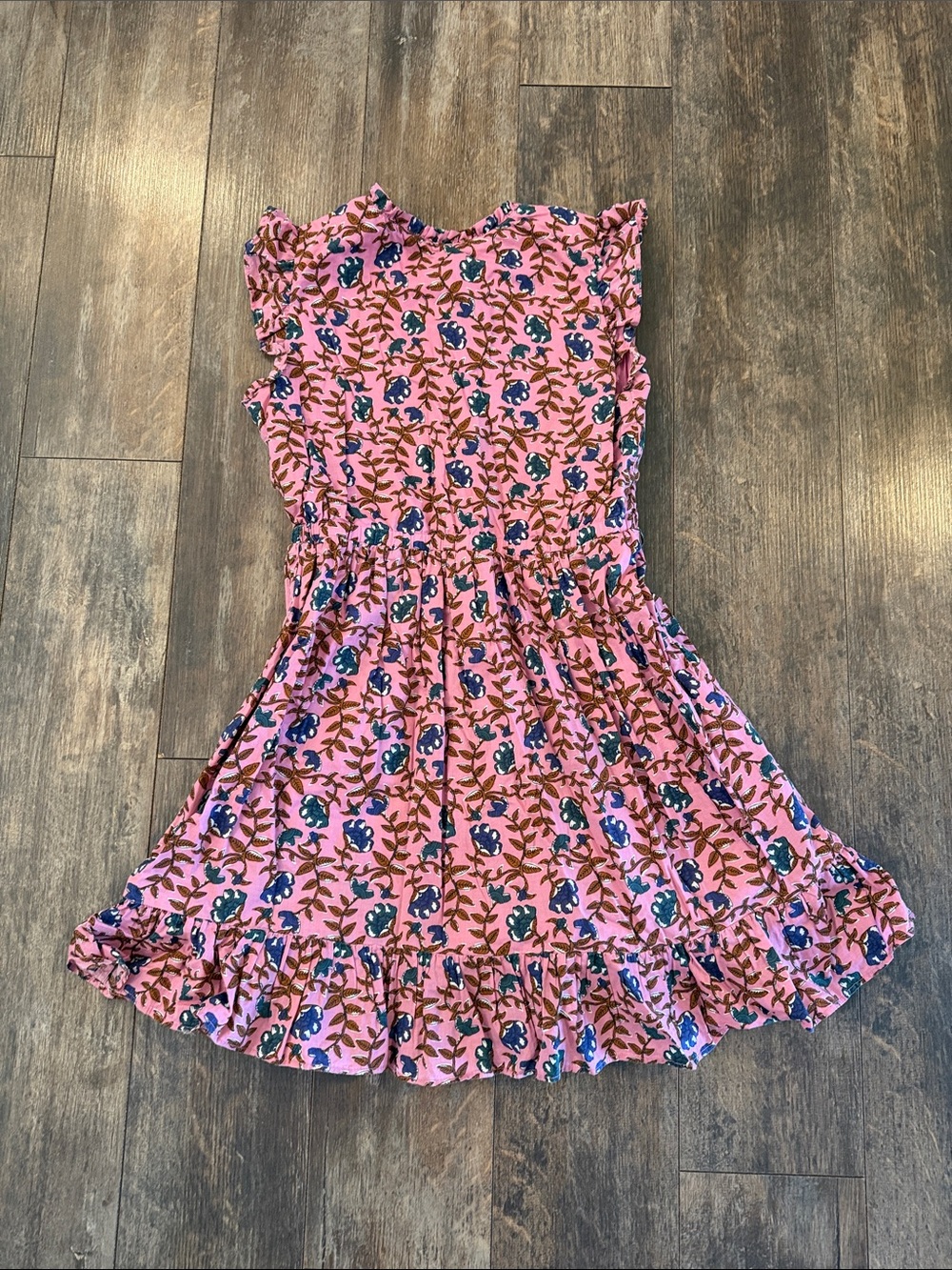 Crewcuts Pink Floral Ruffle Sleeve Tiered Dress - Picture 11 of 14